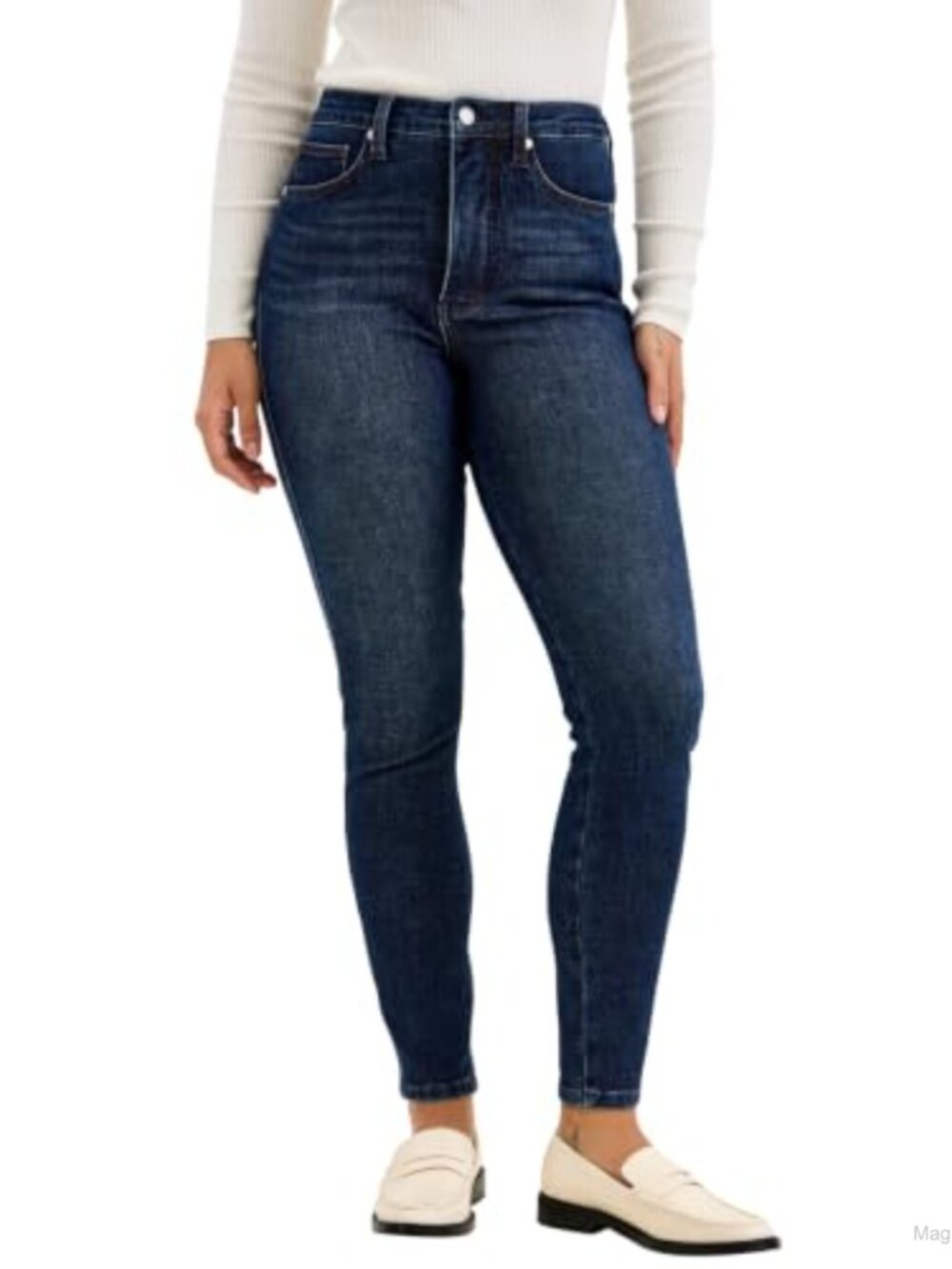 High Waist Tummy Control Skinny Jeans Stretch Denim Ankle Length